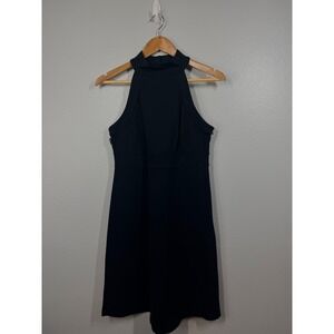 INC International Concepts Black Sleeveless Mock Neck LBD Dress Size M